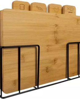 Set 4 tocatoare pentru bucatarie din lemn bambus