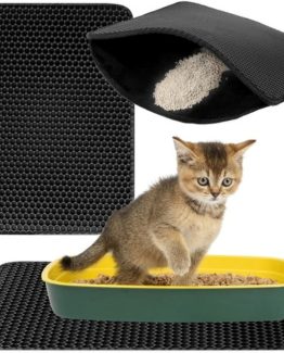 Covoras pentru litiera pisicii, 50 x 40 cm, Negru