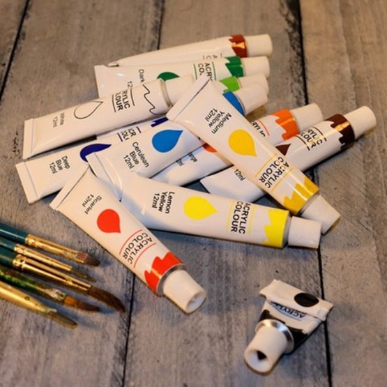 Set 24 acuarele acrilice, tuburi, pentru pictura