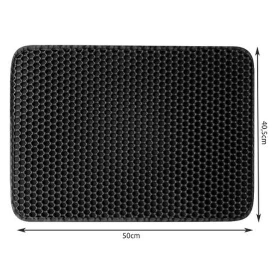 Covoras pentru litiera pisicii, 50 x 40 cm, Negru Covoras pentru litiera pisicii, 50 x 40 cm, Negru