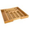 Organizator pentru tacamuri din lemn de bambus, extensibil