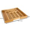 Organizator pentru tacamuri din lemn de bambus, extensibil