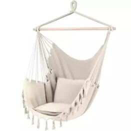 Hamac brazilian suspendat, 2 perne, macrame, Bej Hamac brazilian suspendat, 2 perne, macrame, Bej