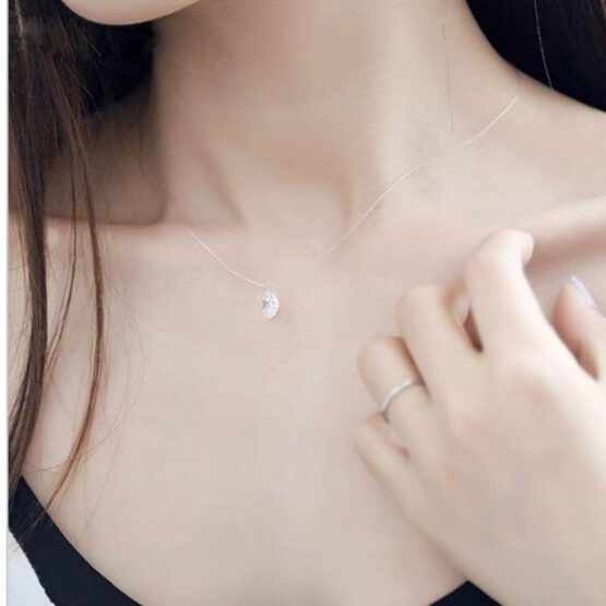 Lant fir transparent silicon, cristal Zirconiu, Argintiu Lant fir transparent silicon, cristal Zirconiu, Argintiu