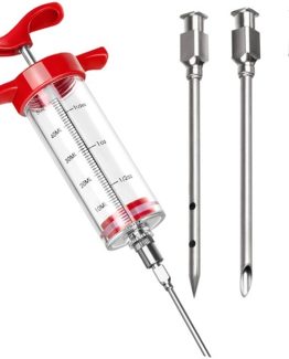 Set seringa pentru marinat carne, reutilizabil, Rosu