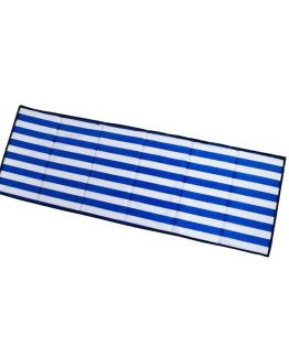 Saltea pliabila pentru plaja cu pietris, Alb / Albastru