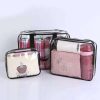 Set 3 organizatoare cosmetice calatorii, Transparent