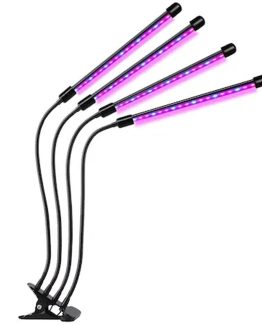 Lampa UV cu clips pentru cresterea plantelor cu 4 brate, 36W
