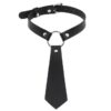 Choker pentru gat, tip cravata pentru festivaluri si petreceri punk-rock, Negru