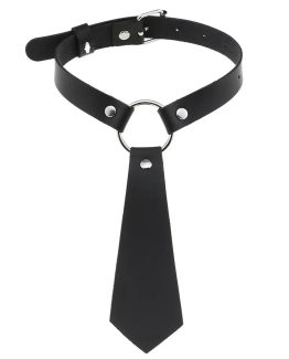 Choker pentru gat, tip cravata pentru festivaluri si petreceri punk-rock, Negru
