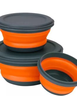 Set 3 boluri pliabile cu capac, non-toxic, silicon