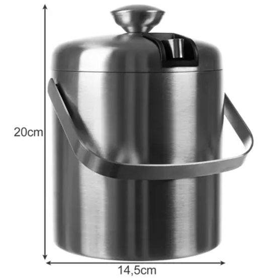 Recipient pentru cuburi de gheata, capacitate 1.3 l, Argintiu