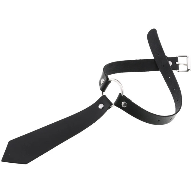 Choker pentru gat, tip cravata pentru festivaluri si petreceri punk-rock, Negru