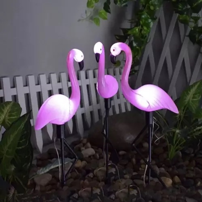 Set 3 lampi solare gradina model flamingo 52 cm