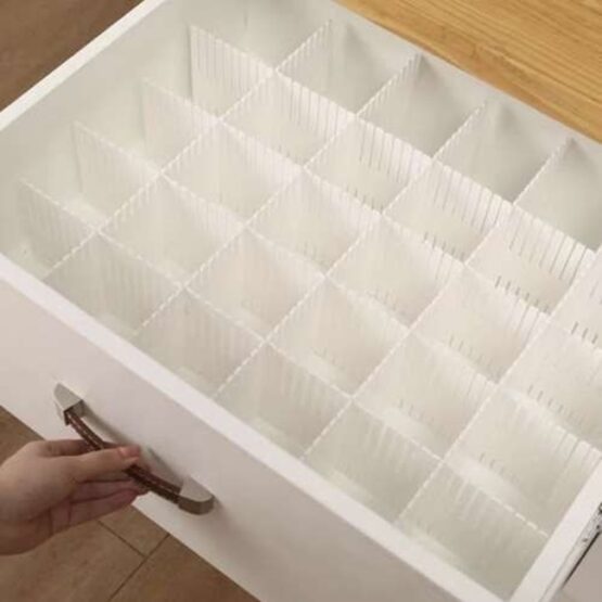 Set 4 separatoare pentru organizare sertare, Alb