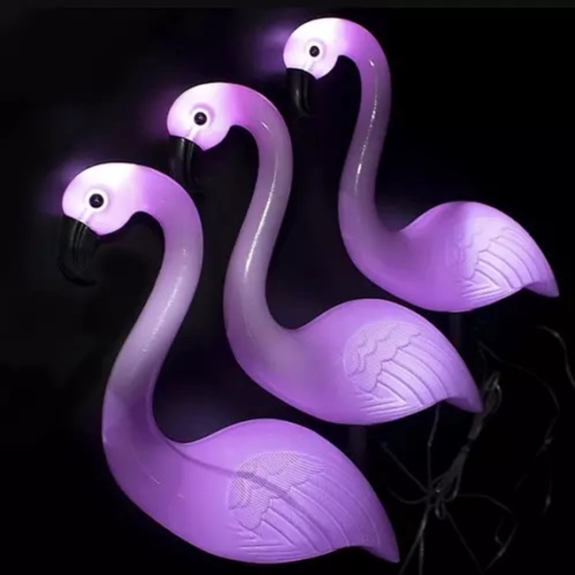 Set 3 lampi solare gradina model flamingo 52 cm