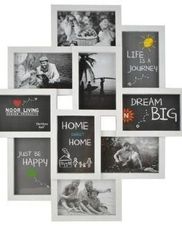 Rama decorativa tip colaj foto 10 poze 10x15 cm Alb