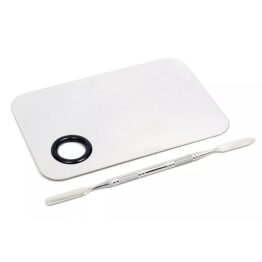 Paleta mixare fond de ten si farduri cu spatula Paleta mixare fond de ten si farduri cu spatula
