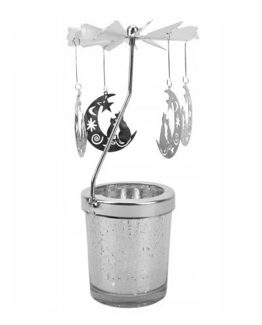 Suport lumanari rotativ cu luna si pisica 16 x 6 cm