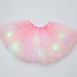 Fustita tutu cu sclipici si luminite 30 cm Roz Fustita tutu cu sclipici si luminite 30 cm Roz