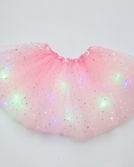 Fustita tutu cu sclipici si luminite 30 cm Roz Fustita tutu cu sclipici si luminite 30 cm Roz