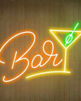 Semn LED, text Bar, decor pentru petreceri, Orange