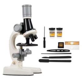 Microscop stiintific de jucarie digital Alb Negru Microscop stiintific de jucarie digital Alb Negru