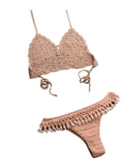 Costum de baie pentru dama din 2 piese, S, Nude Costum de baie pentru dama din 2 piese, S, Nude