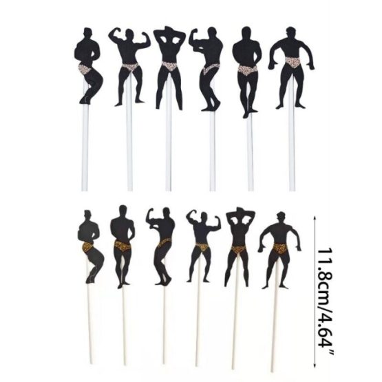 Set 6 scobitori stripperi prajituri, 18 +, Negru / Auriu