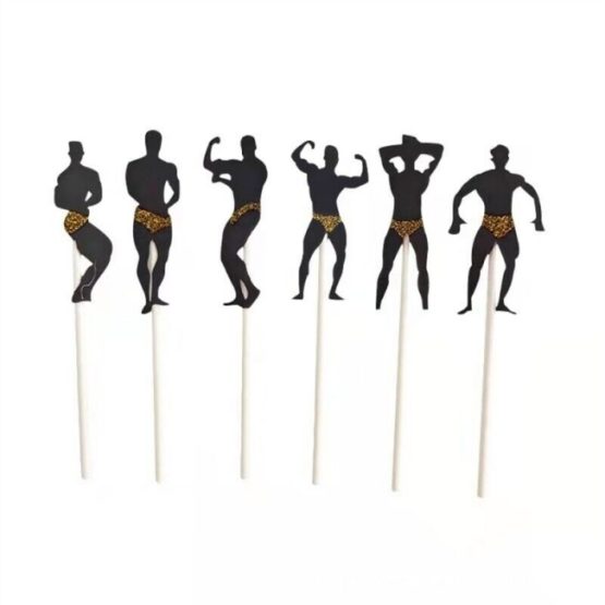 Set 6 scobitori stripperi prajituri, 18 +, Negru / Auriu