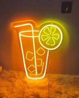 Semn LED, Limonada, decor bar, petreceri, Galben
