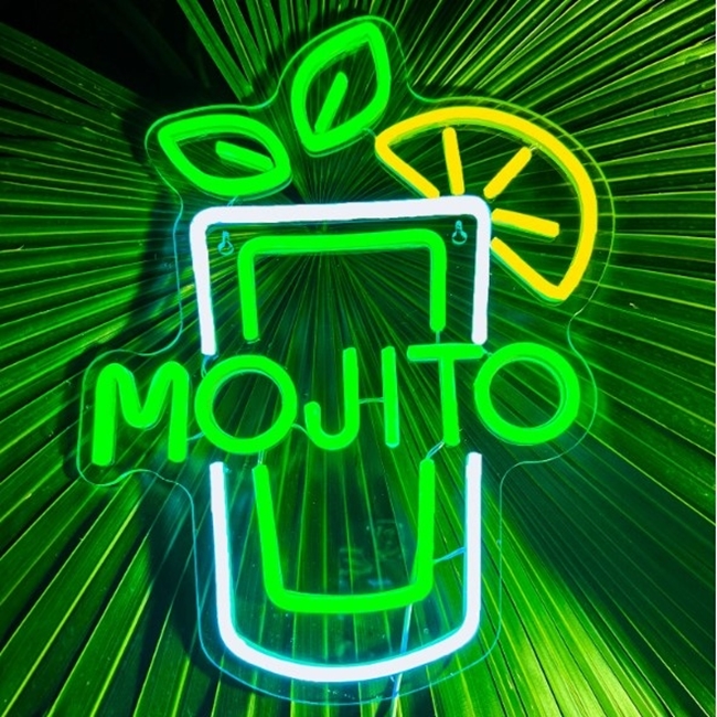 Semn LED, model Mojito, decor bar, petreceri, Verde