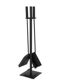 Set 3 accesorii pentru semineu 60 x 15 cm Negru