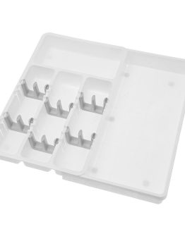 Organizator tacamuri si ustensile 24x41x38 cm Alb