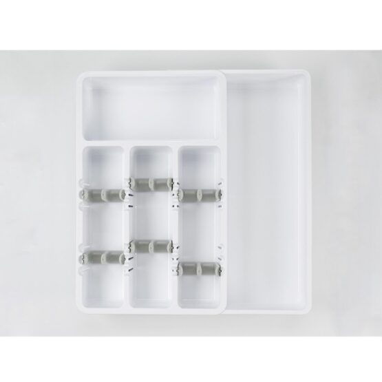 Organizator tacamuri si ustensile 24x41x38 cm Alb