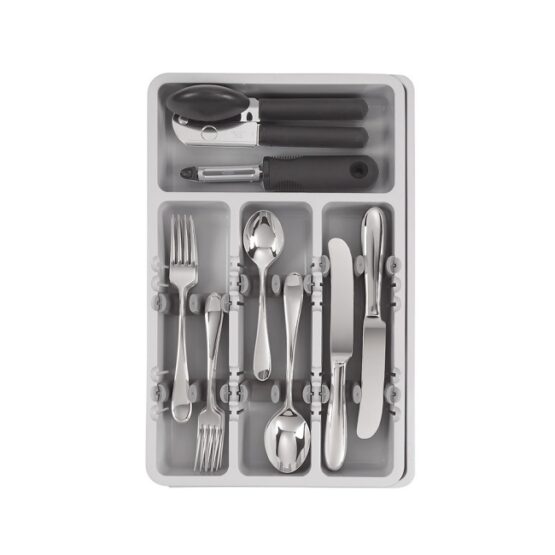 Organizator tacamuri si ustensile 24x41x38 cm Alb