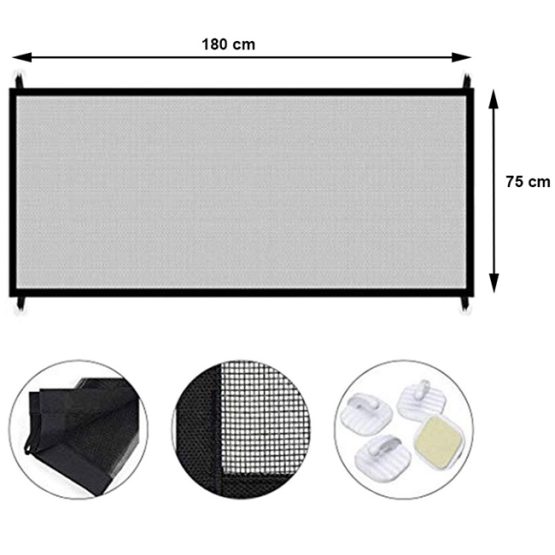 Poarta de siguranta pentru catei 180 cm x 75 cm Poarta de siguranta pentru catei 180 cm x 75 cm