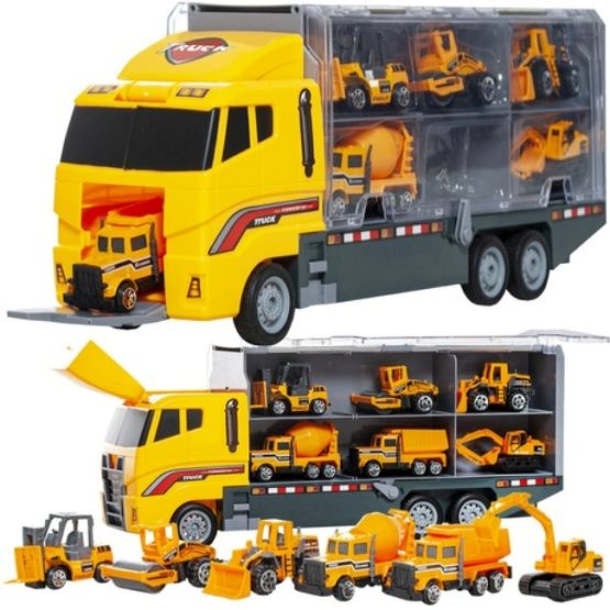 Set camion trailer de jucarie 36 x 15 x 9 cm Galben Set camion trailer de jucarie 36 x 15 x 9 cm Galben
