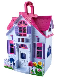 Casuta pentru papusi, figurine de familie, Mov