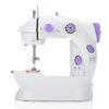 Mini-masina de cusut, 2 viteze, 6 bobine, Alb / Mov