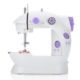 Mini-masina de cusut, 2 viteze, 6 bobine, Alb / Mov