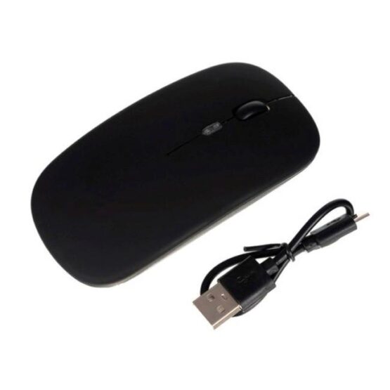 Mouse wireless, lumini RGB, ultra-subtire, Negru