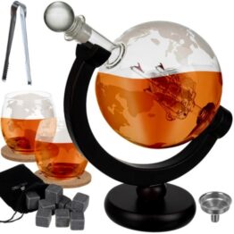 Set decantor pentru whiskey 2 pahare Transparent