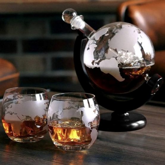 Set decantor pentru whiskey 2 pahare Transparent