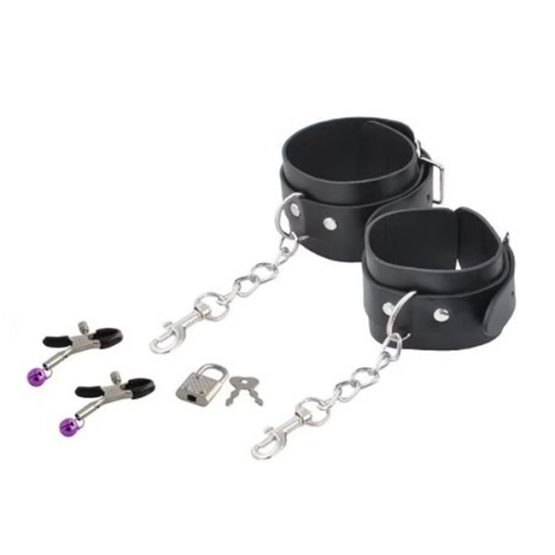 Set 13 jucarii erotice din piele ecologica, Black Set 13 jucarii erotice din piele ecologica, Black