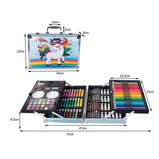 Set desen si pictura 145 piese Albastru