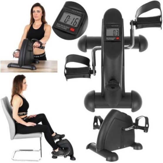 Bicicleta fitness reabilitare, maini si picioare, Negru