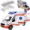 Masinuta ambulanta cu targa, sunete si lumini, Alb Masinuta ambulanta cu targa, sunete si lumini, Alb