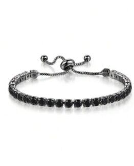 Bratara Tennis reglabila cu cristale tip Swarovski Negru Bratara Tennis reglabila cu cristale tip Swarovski Negru