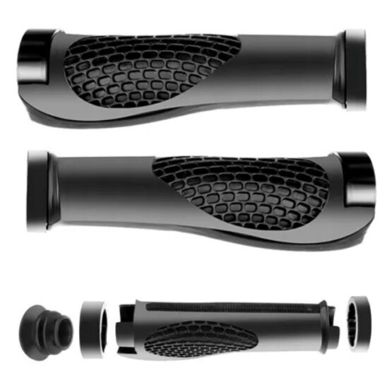 Set 2 mansoane pentru bicicleta, cauciuc, Negru Set 2 mansoane pentru bicicleta, cauciuc, Negru